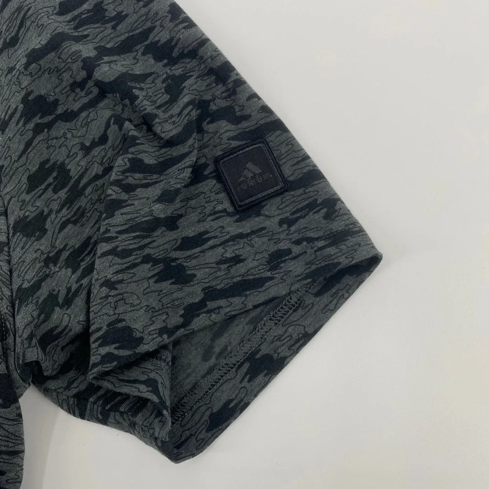Adidas Golf Polo Shirt Mens Extra Large Gray Camo Performance Sustainable Active